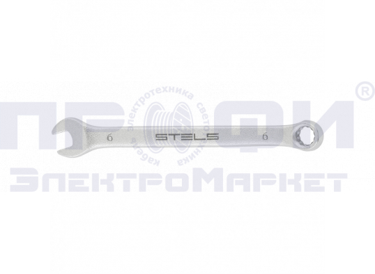 Ключ комбинированный, 6 мм, CrV, матовый хром STELS (15202)