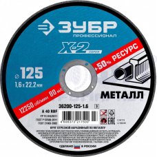 Круг отрезной по металлу, 125х1,6х22,23мм, ЗУБР (36200-125-1.0_z03)