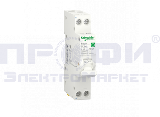 АВДТ RESI9 1P+N С 25А 6000А 30мА 18мм тип AC SchE R9D87625