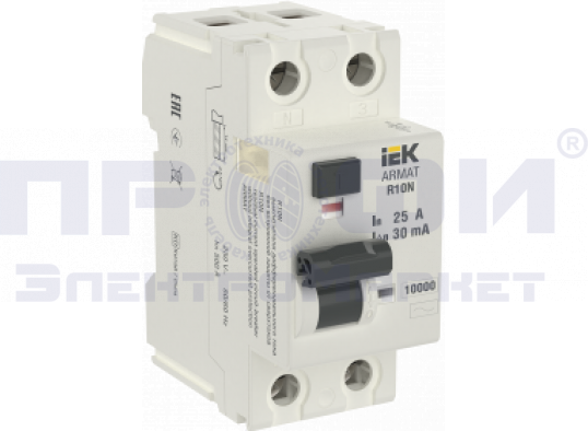 ARMAT ВДТ R10N 2P 25А 30мА тип AC IEK
