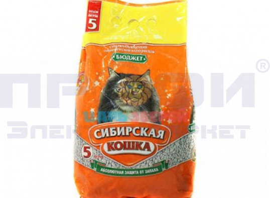 Наполнитель СИБИРСКАЯ КОШКА  Бюджет 5л впитывающий