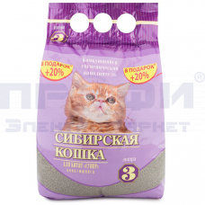 Наполнитель Сибирская Кошка для котят Супер комкующийся 3л 1х4