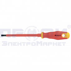 Отвертка диэлектрическая SL5,5*125mm, CrV, до 1000В, двухкомпонентная рукоятка СИБРТЕХ (12933)