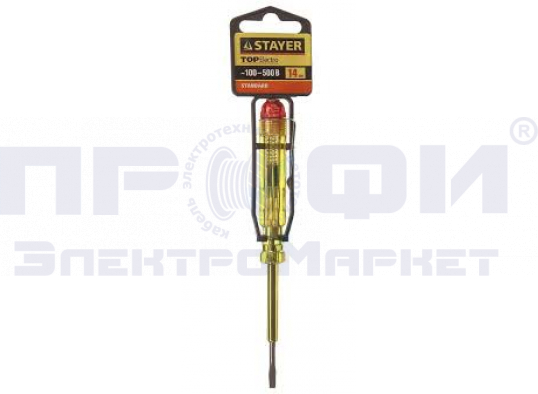 Пробник STAYER "STANDART" электрический, 100-500В, 140мм, этикетка-флажок (2571-14_z01)