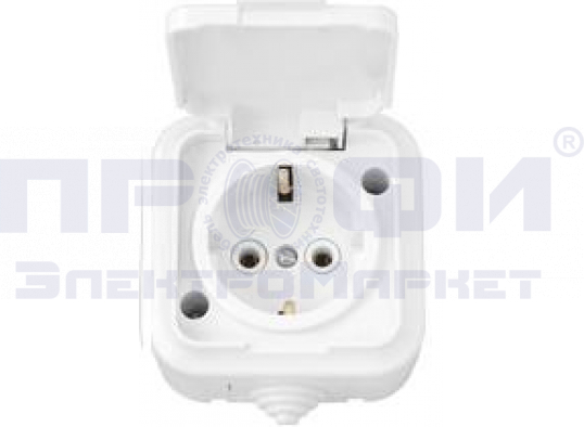 Розетка РА16-297 с/з IP54 (Пралеска Аква)